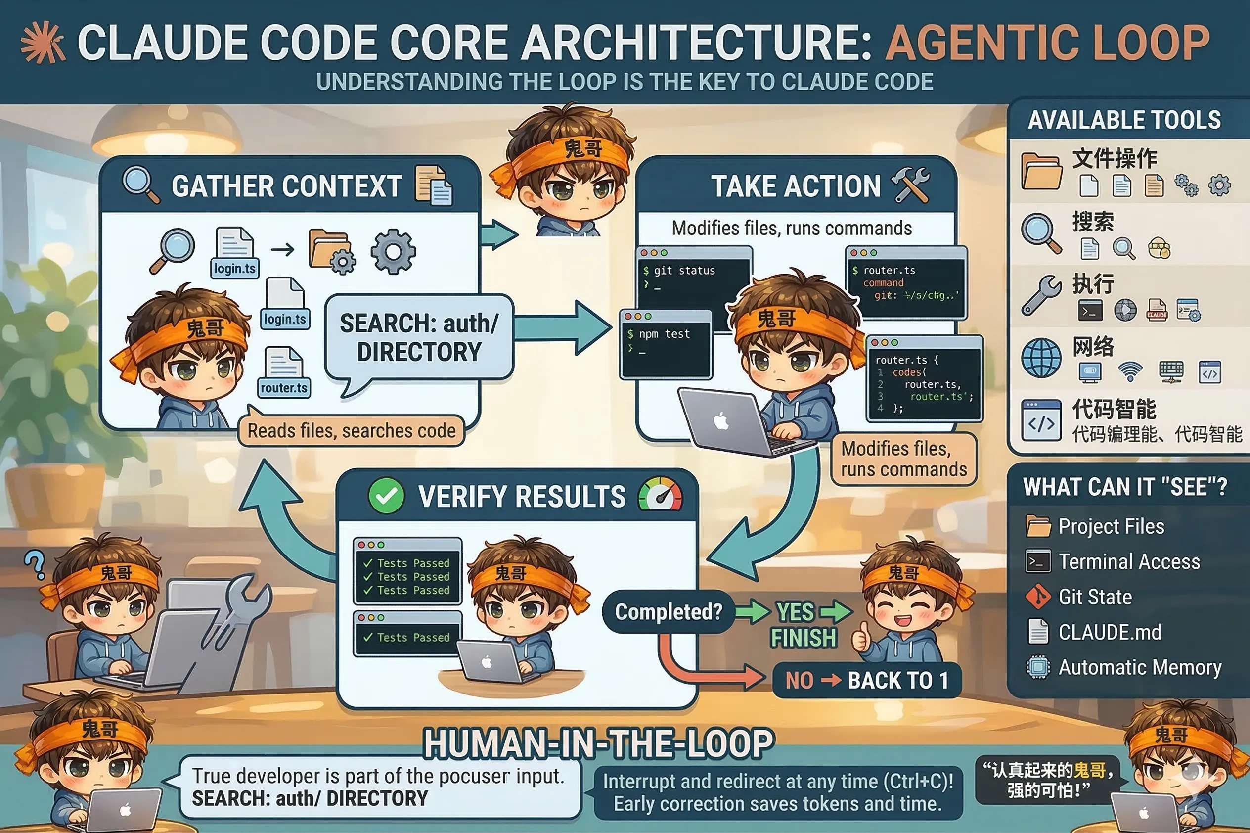 1.2 Claude Code 的核心架构:Agentic Loop