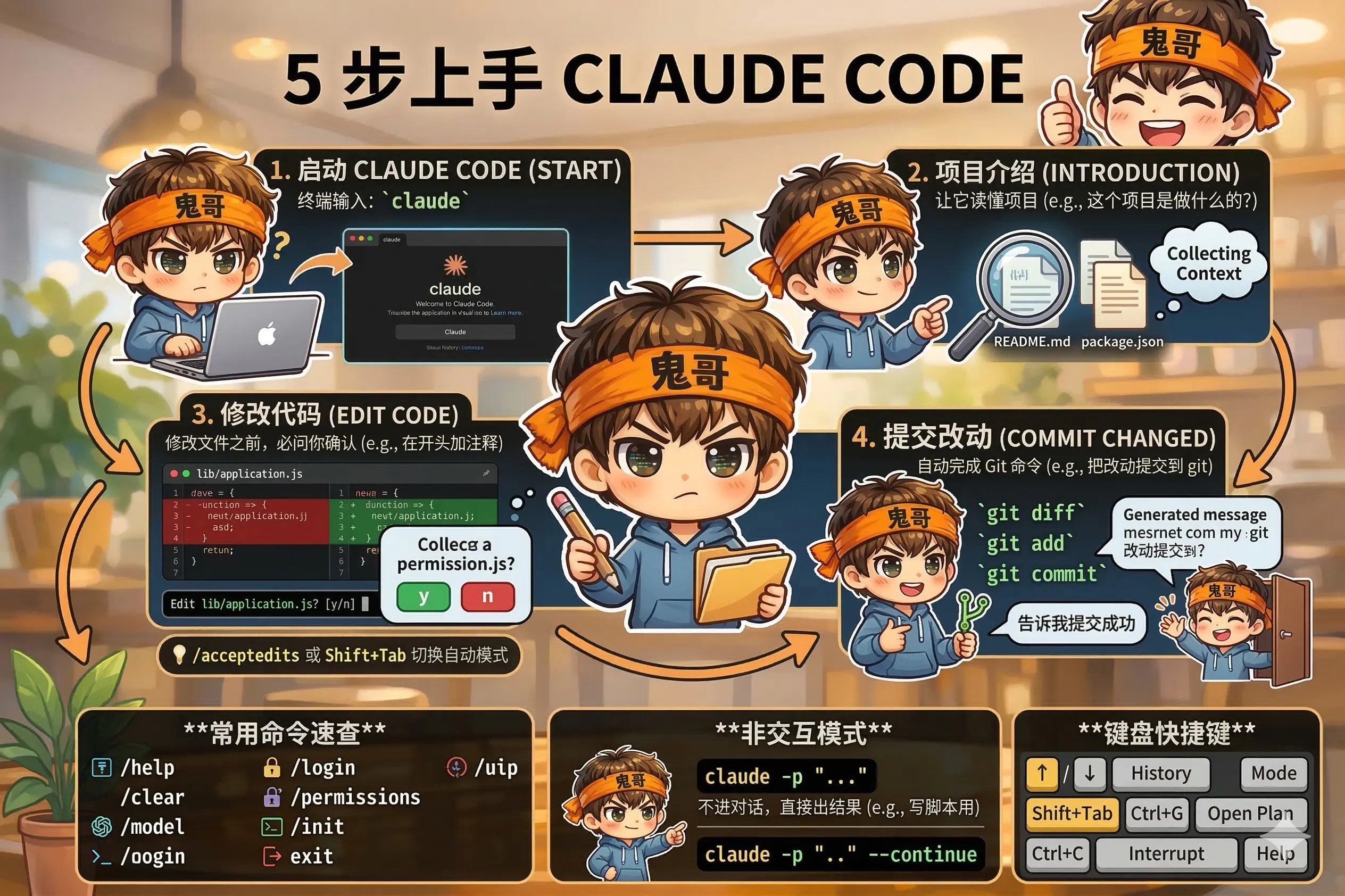 2.3 第一个会话：5 步上手